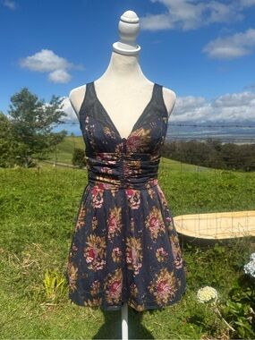 Free People Cabbage Rose Floral Tulle Party Twee Dress Size 4
